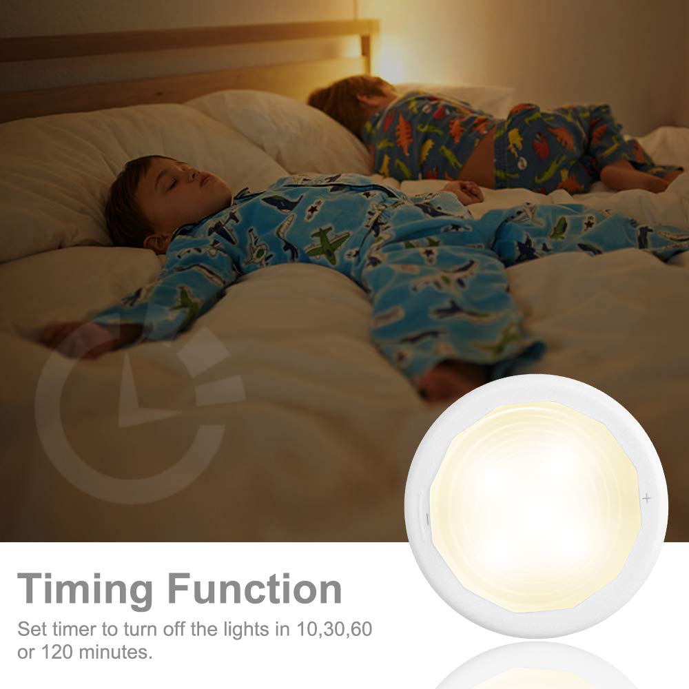 Bawoo LED Puck Lights 6 Pack, Remote Control, Warm White Brightness Dimmable Battery Powered Touch Closet Cupboard Kitchen Wardrobe Lights