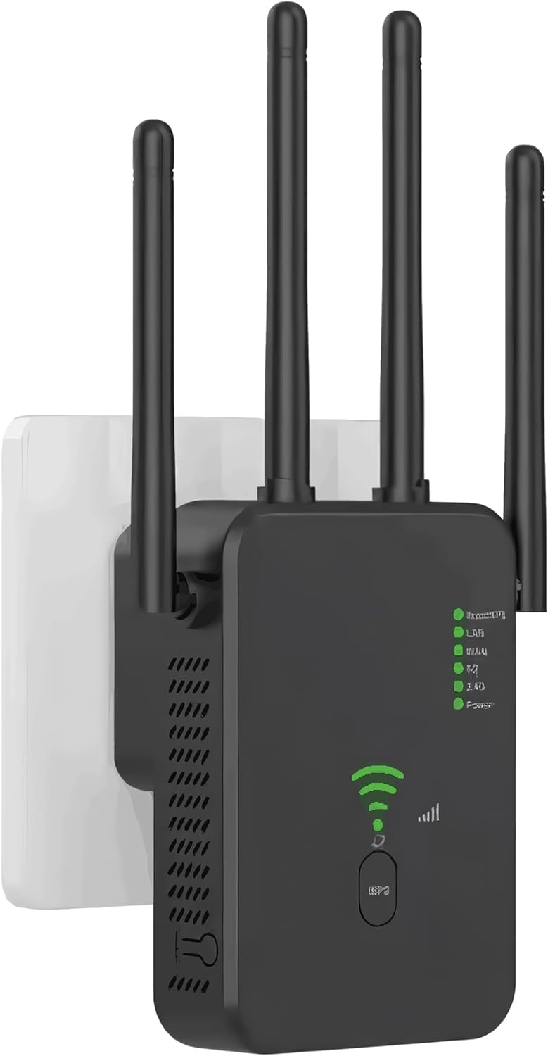 Newest WiFi Extender, 1200Mbps Signal Booster Amplifier for Home Up to 9900 sq.ft, 2.4GHz & 5GHz Dual Band Wireless Repeater with Strong