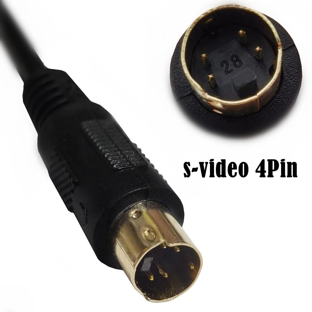 Traovien S-Video Cable Mini Din 4-Pin S Video Cable Male to Male Gold Plated Connector for Player Camcorders Laptops Transfer Video to TV or Monitor