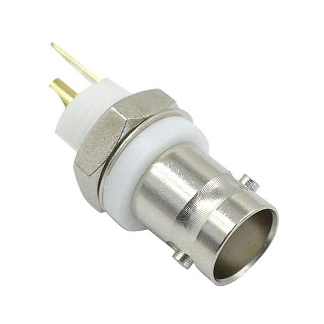 GDQLCNXB BNC Female Jack Bulkhead Solder Panel Mount Insulated Coax Rf Connector - (6 Pcs)