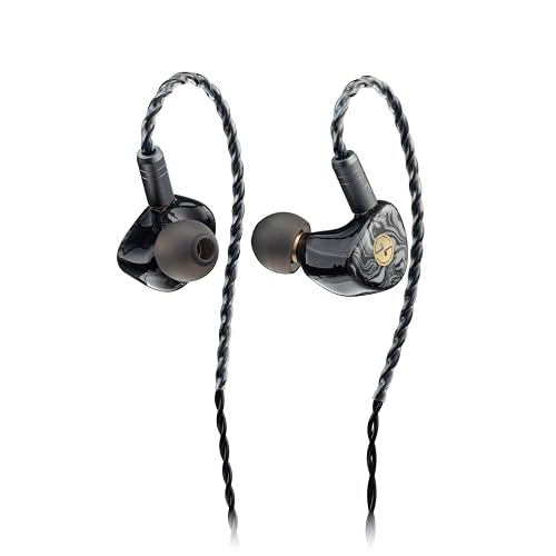 TINHIFI T3 Plus 10mm LCP Dynamic Driver IEM, HiFi Wired Earbuds with Balanced Sound & Deep Bass, 3D Printed Marble Texture Shell, Detachable 2Pin
