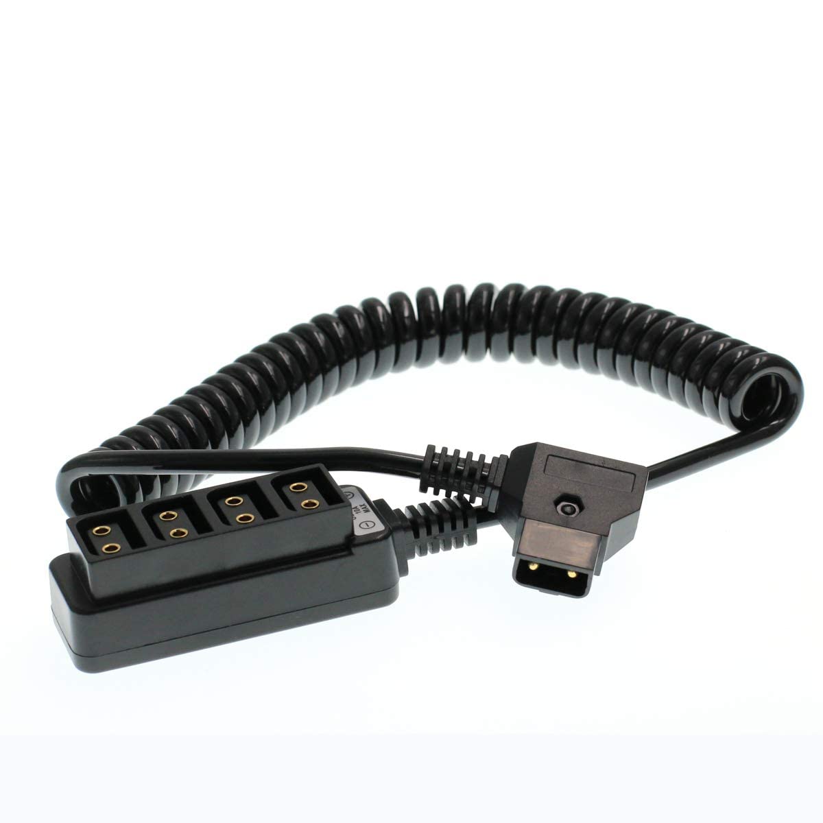 Eonvic Male D-tap to 4-Port Female D-Tap P-Tap Hub Adapter Splitter Power Cable for ARRI RED Cameras (Coiled Cable)