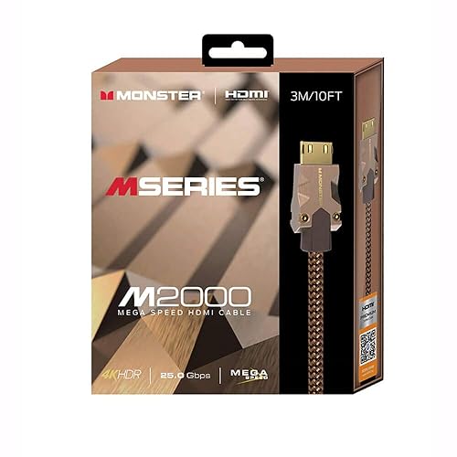 Monacor MSERIES M2000,HDMI 3M,25GBPS MHV1-1016-US 5 Feet
