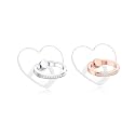 Transparent Heart Cell Phone Ring Holder Kickstand,Bling Bling Sparkle Diamond Clear Heart Cell Phone Finger Ring Grip Stand(Silver/Rose Gold)
