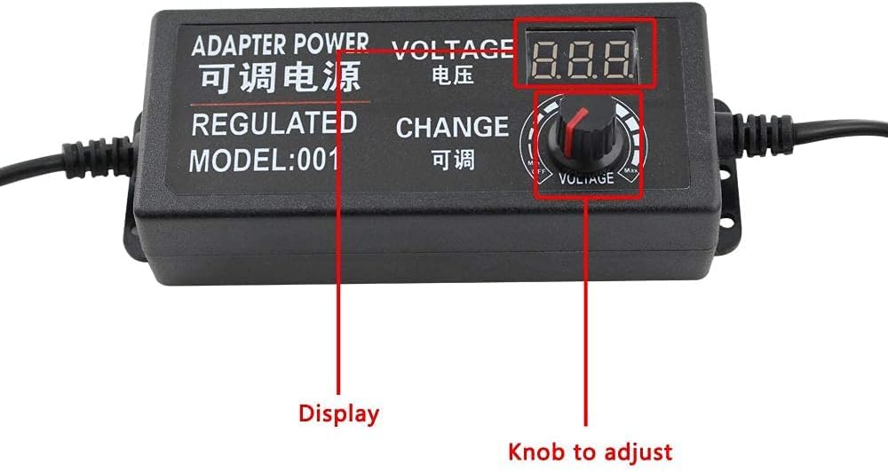 3V~12V 5A 60W Power Supply Adjustable DC 3V 5V 6V 9V 12V Universal Adjustable AC/DC Switching Power Adapter, 100V-240V AC to DC Converter with 14…