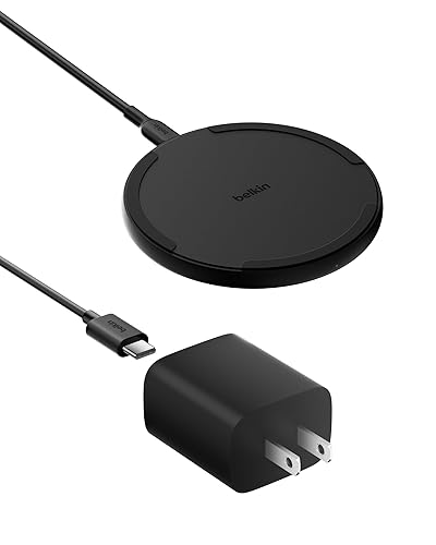 Belkin Wireless Charging Pad 15W - Qi Charger, Charging Station for Apple iPhone 17, iPhone 16/15/14 Series, AirPods, Samsung Galaxy S25, Galaxy S24