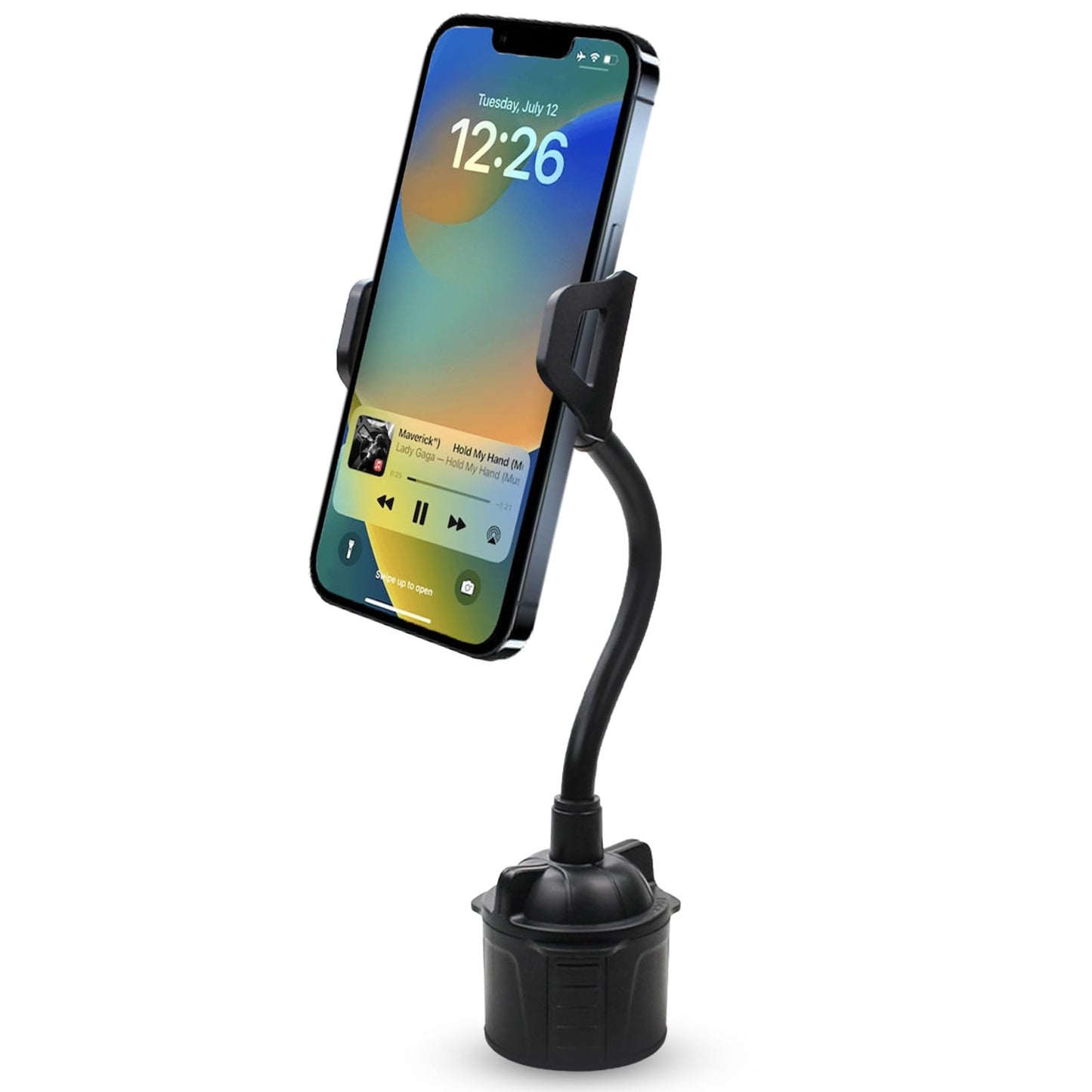 CIAO TECH Cup Holder Phone Mount for Car - Cup Holder Phone Holder with Adjustable Gooseneck - Universal Phone Cup Holder for Car Stable & Durable