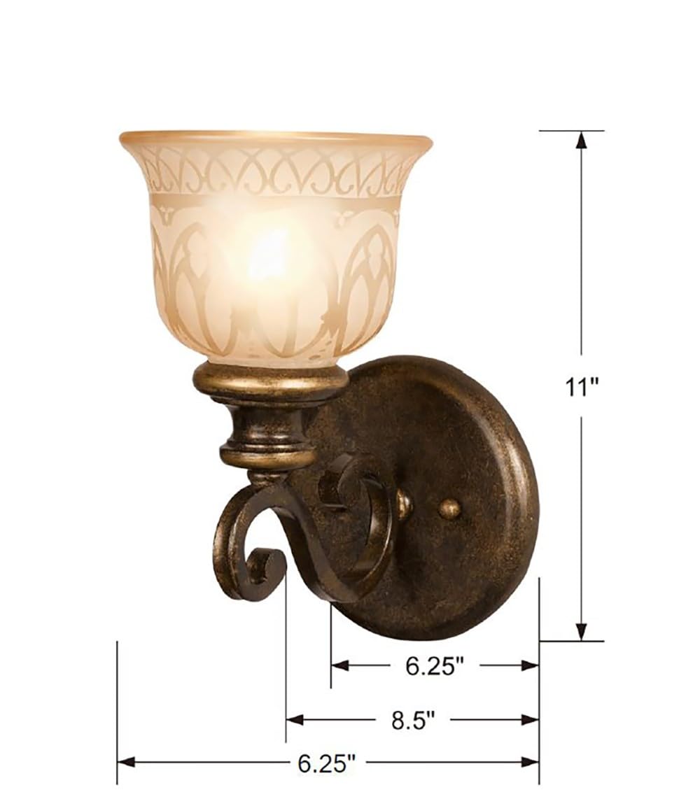 Crystorama Norwalk 1 Light Bronze Umber Sconce with Sconce with Glass Shade