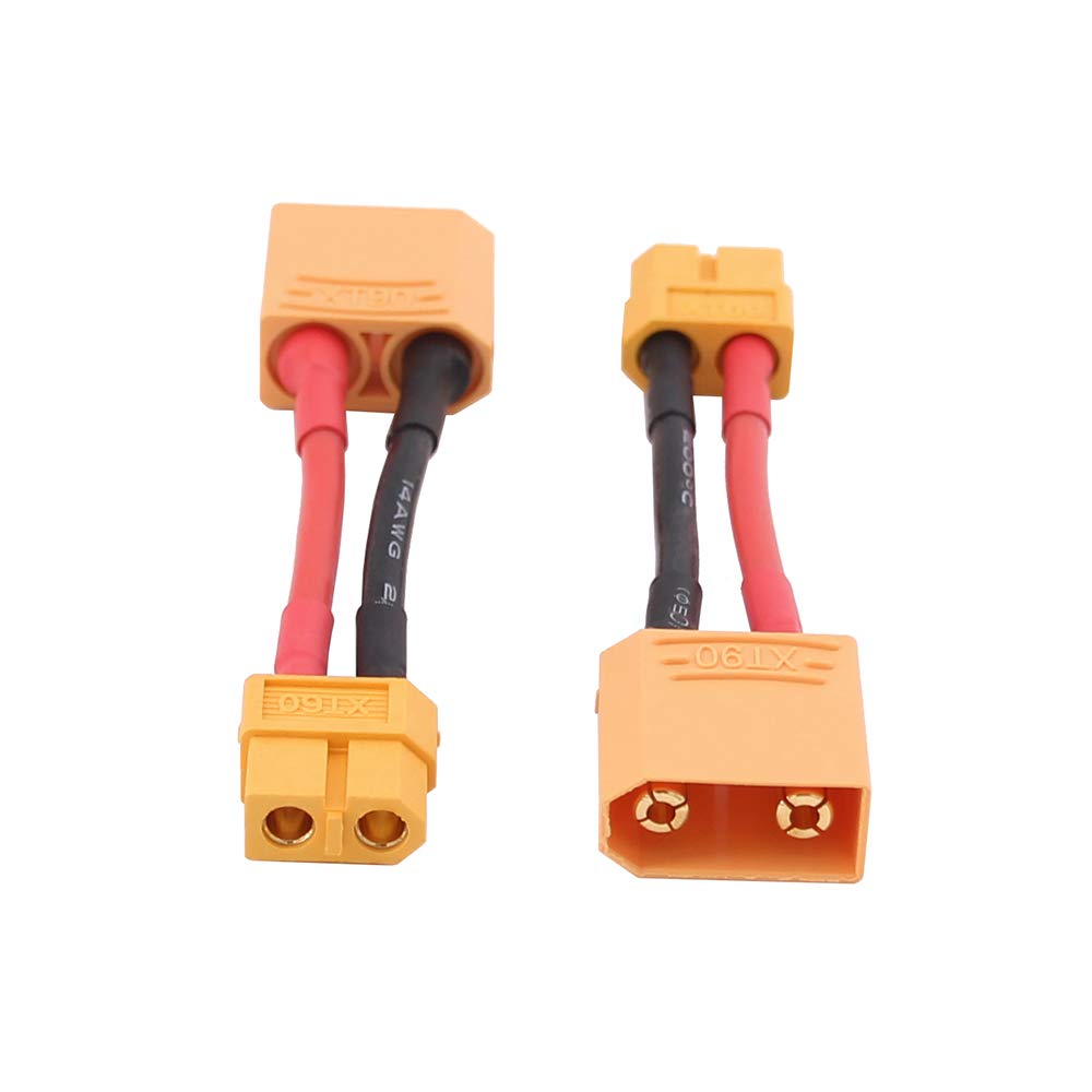 OliRC 2pcs Male XT90 to Female XT60 Connector Adapter with 14awg 2in Cable(C96-2)