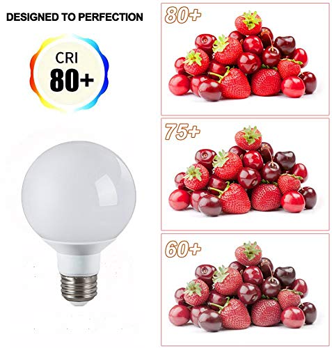 Lxcom Lighting G60 LED Light Bulb 3W Globe Bulbs 25W Incandescent Bulb Equivalent E26/E27 Base Warm White 3000K 300LM LED Small Vanity Light