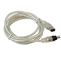 HQRP IEEE 1394 4pin to 6pin Cable Cord Compatible with Sony DCR-TRV350 DCR-TRV360 DCR-TRV38 Camcorder