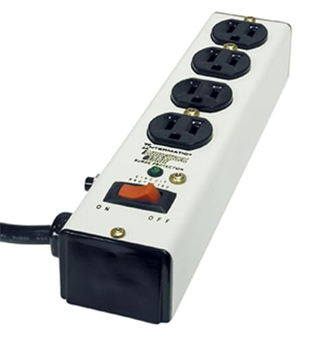 Intermatic IG112463 Metal Surge Strip with Four-Outlets and Lighted Switch with Six-Foot Cord, Ivory