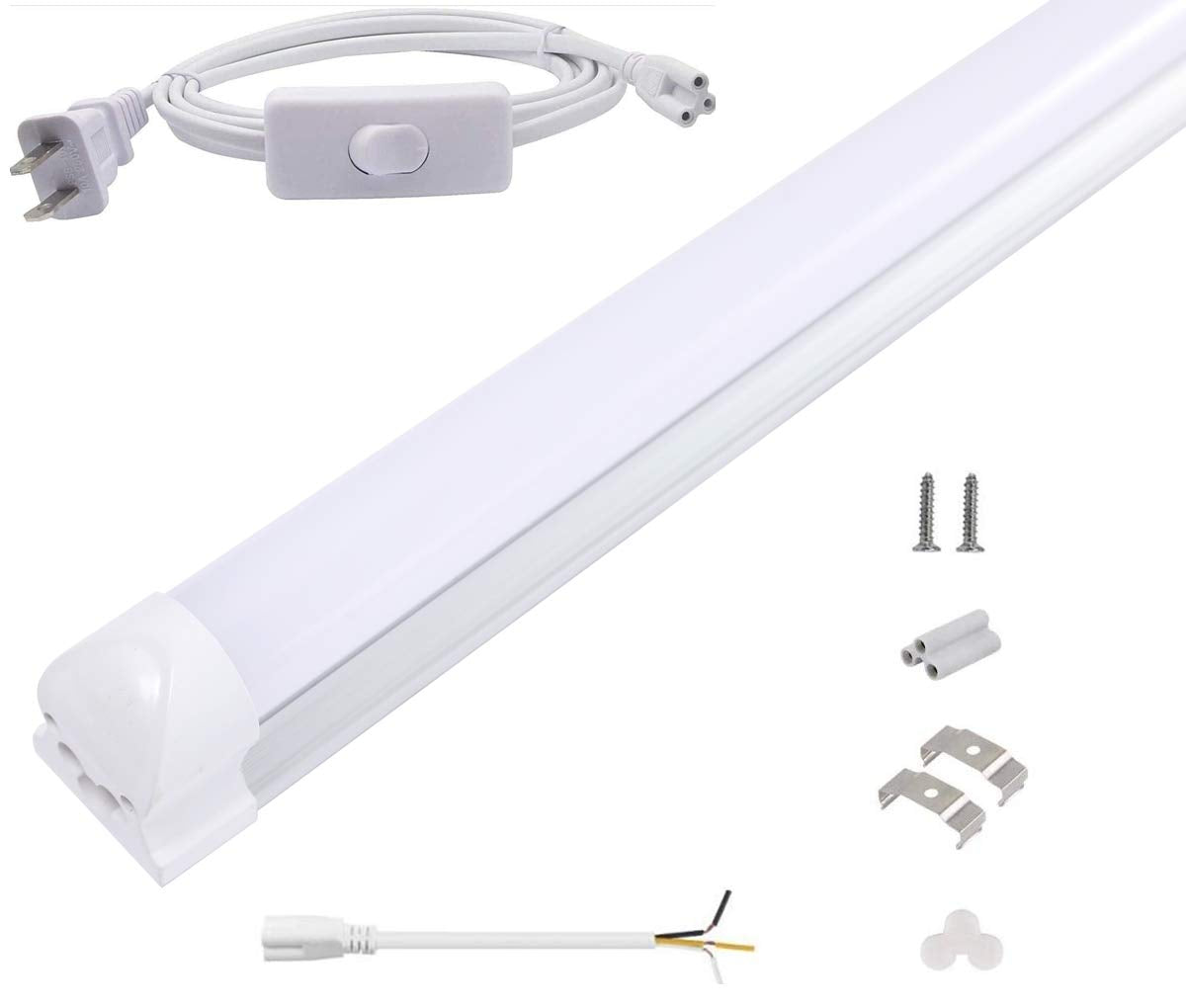 Ledytech 12inch 1200LM LED Under Cabinet Light, T8 Integrated Tube Light Fixture for Utility Shop, Ceiling Lighting with ON/Off Switch Equ 50w Warm