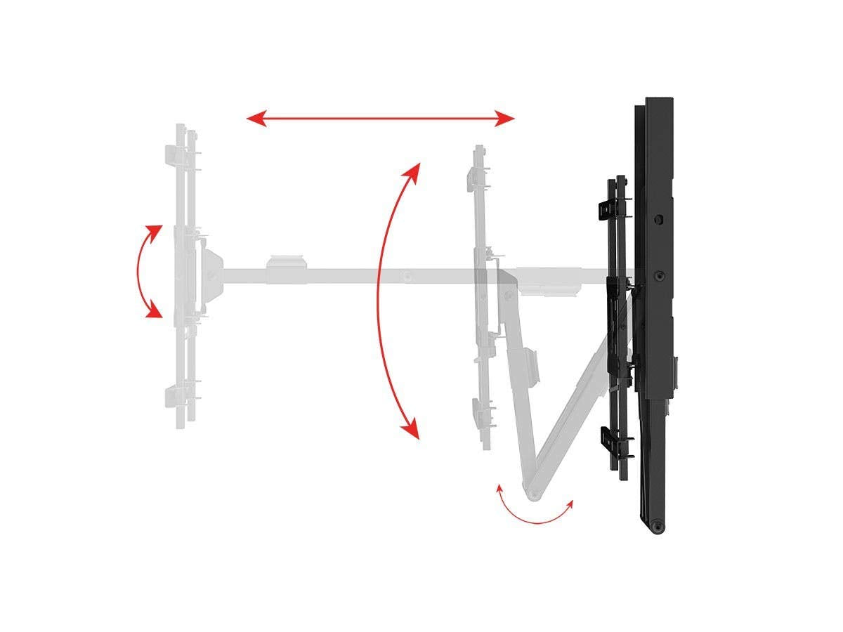 Monoprice 360 Full-Motion Articulating TV Wall Mount - Portrait and Landscape, for TVs 40in to 75in, Weight Capacity 110 Lbs, Extension 3.3in