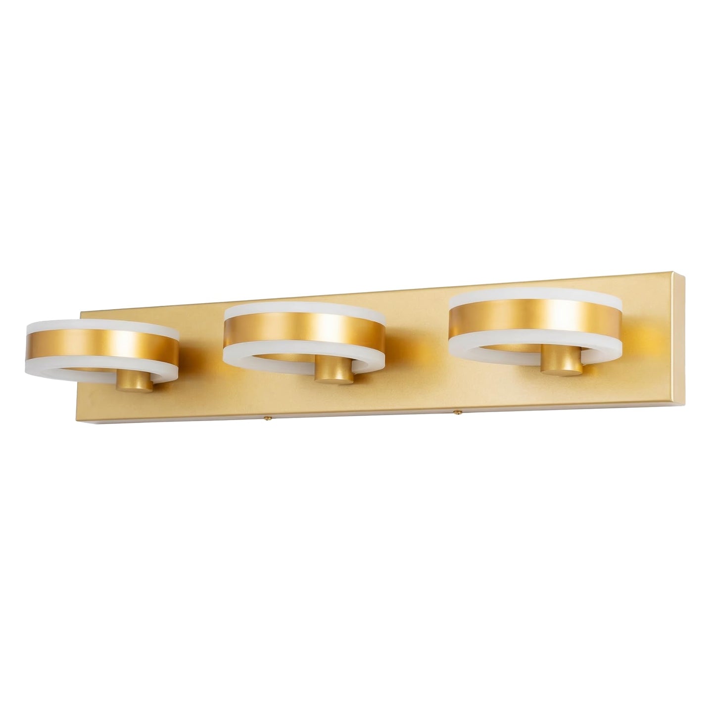 PHIXART LED Bathroom Light Fixtures, 24inch Gold Vanity Lights, Modern 3 Light Acrylic Wall Sconces, 350° Rotatable Wall Lighting Fixture Over Mirror