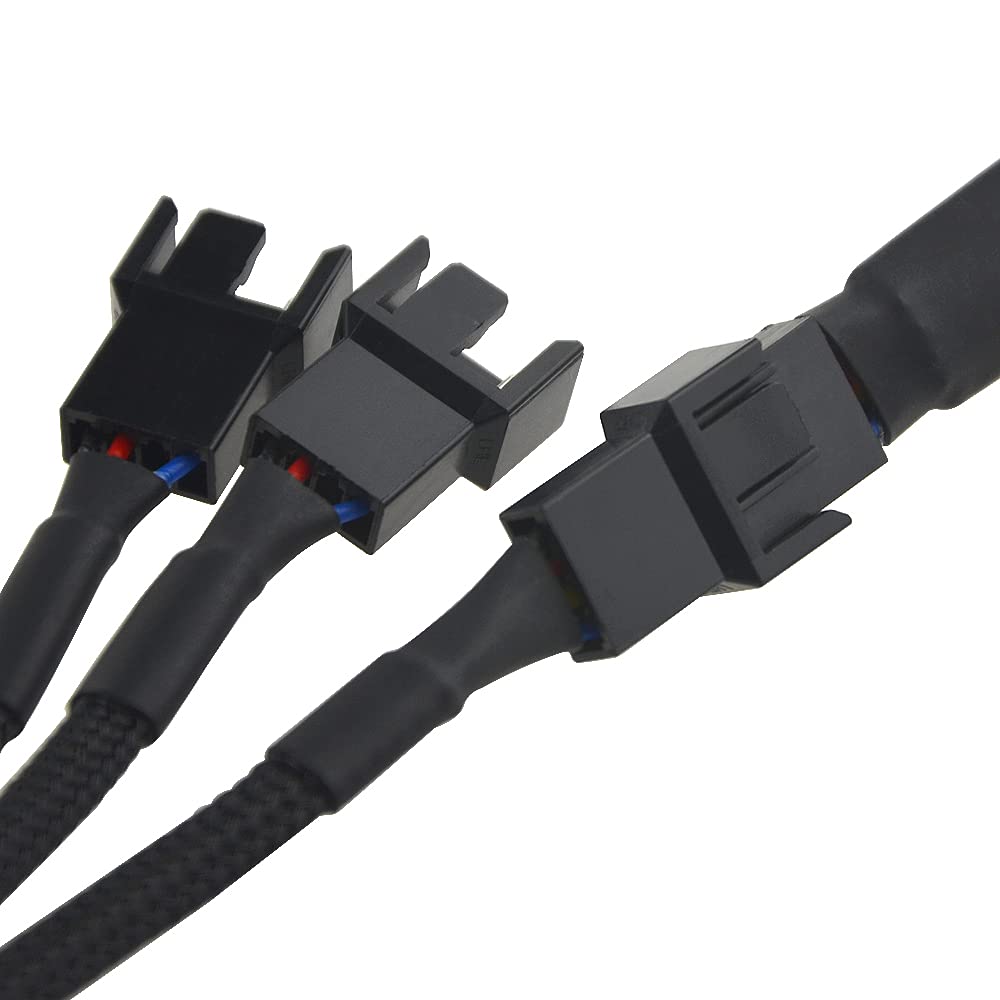 WMYCONGCONG 5 PCS 3 Way 4 Pin PWM Fan Splitter Cable PWM-Controlled with 2 Follower, PC Fan Splitter 1 to 3 Converter for Computer ATX Case