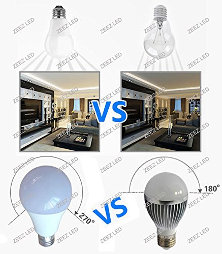 ZEEZ Lighting - LED A-Shaped A19 Light Bulb 9W Equivalent 75W Incandescent Lamp - Bright Natural White - 10 Packs