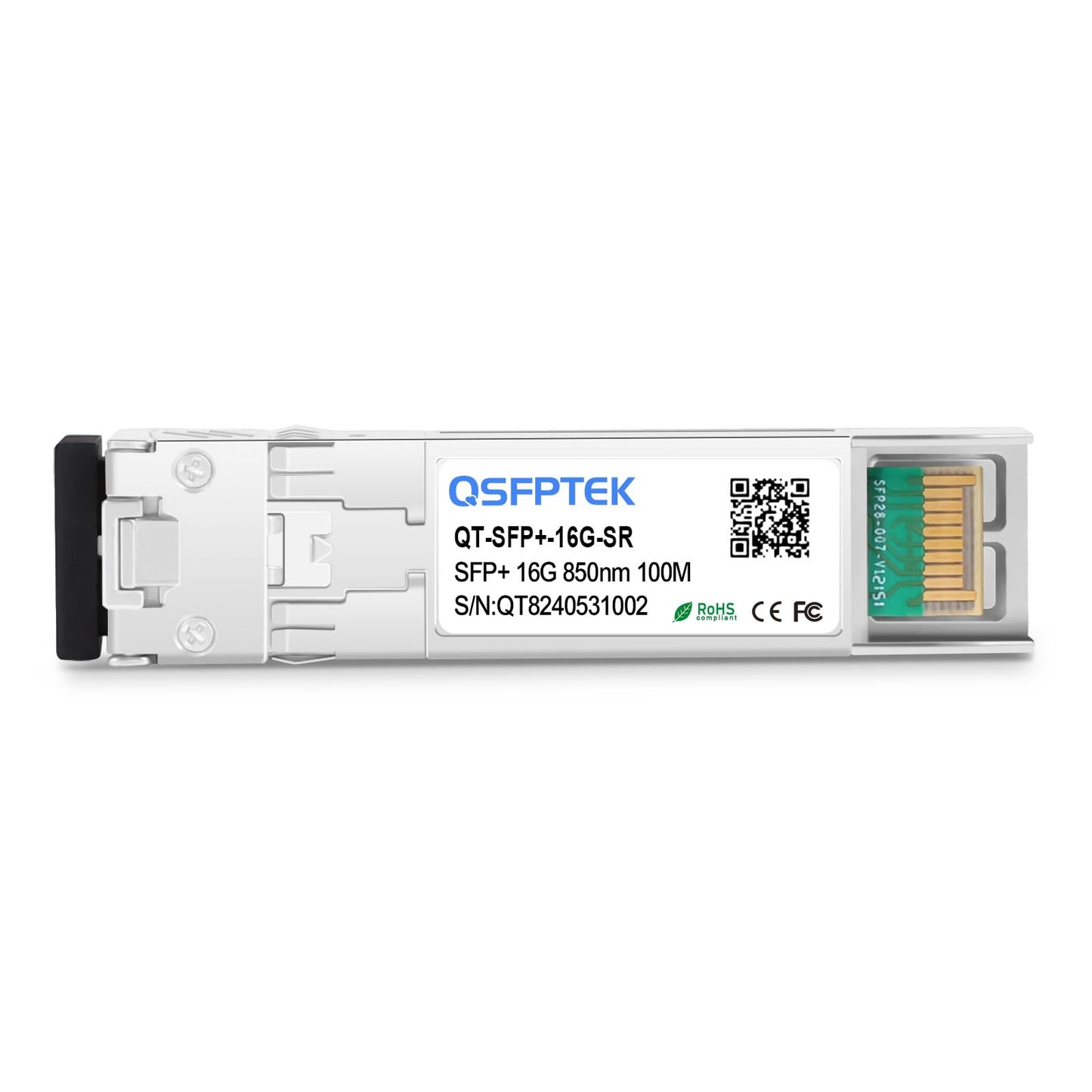 QSFPTEK 16G SFP+ Module, 16GBase-SR 850nm 100m DOM Duplex LC/'MMF Networking Optical Transceiver Compatible with Brocade, Up to 100M