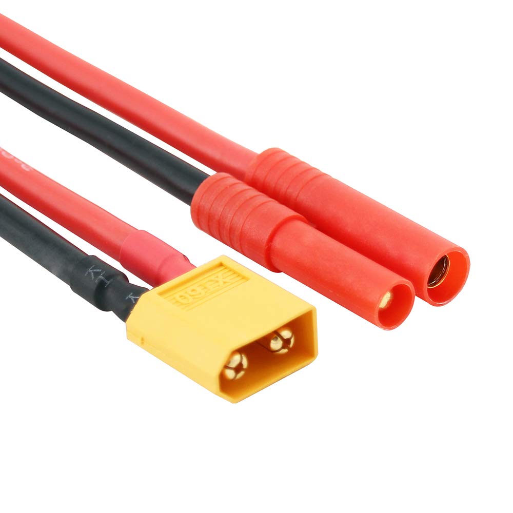 OliRC 2pcs XT60 Male to HXT 4MM Banana Connector/Adapter 12 Gauge Wire 4inch fits for Turnigy(C72-2)