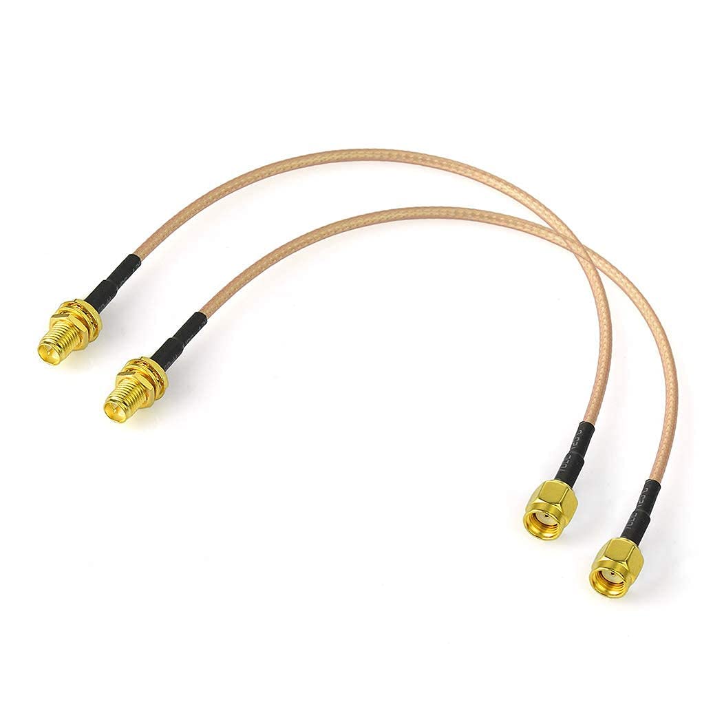 Bingfu WiFi Antenna Extension Cable (2-Pack) RP-SMA Male to RP-SMA Female Bulkhead Mount RG316 Cale 30cm 12 inch for WiFi Router Security IP Camera