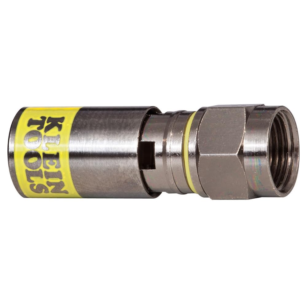 Klein Tools VDV812-612 F-Connector for RG6/6Q Coaxial Cable, 50-Pack