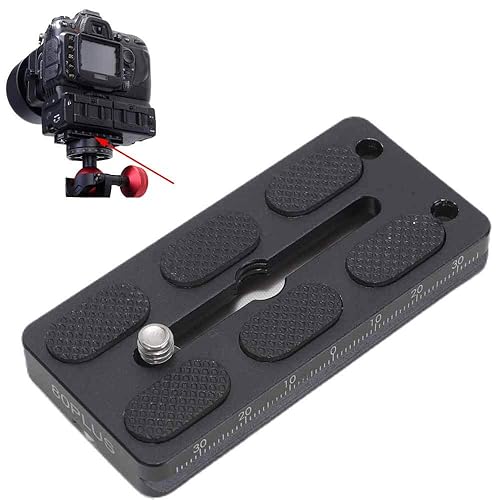 iShoot 80mm Quick Release Plate for Large Camera Body with Battery Grip, Compatible with Canon EOS 1D 1Ds 1DX Series, Nikon D1 D2 D3 D4 D5 D6 Series