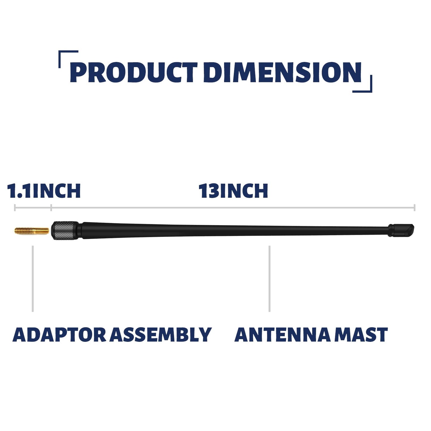 MODIGT 13 Inch Car Radio Antenna Fit for Dodge Ram 1500 2500 3500 Flexible Rubber Truck Antenna Design for Optimized FM/AM Reception Black