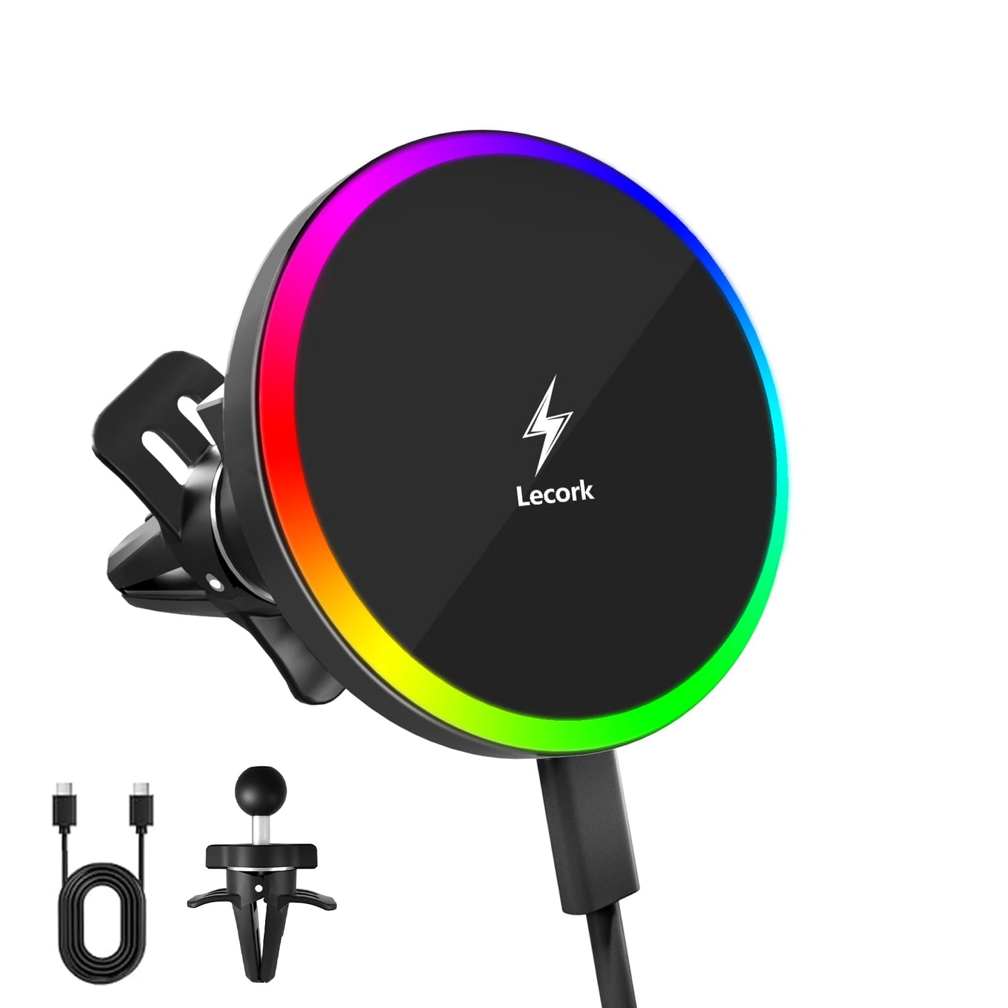 Lecork for Magsafe Car Mount Charger, 15W Air Vent Magnetic Wireles Car Mount Charger for iPhone 16 Pro Max Accessories, Car Phone Holder for iPhone