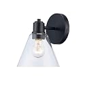 Asher Hamilton AHW-203BKCL 1 Light Boden Wall Sconce | One E26 Medium Base Bulb Required Sold Separately | 60 Watt Max | Damp Rated for Interior Use |