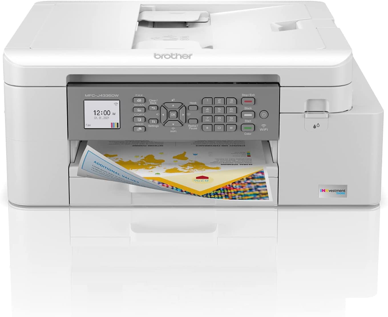 Brother MFC-J4335DW INKvestment Tank All-in-One Printer with Duplex and Wireless Printing Plus Up to 1-Year of Ink in-Box (Renewed Premium)