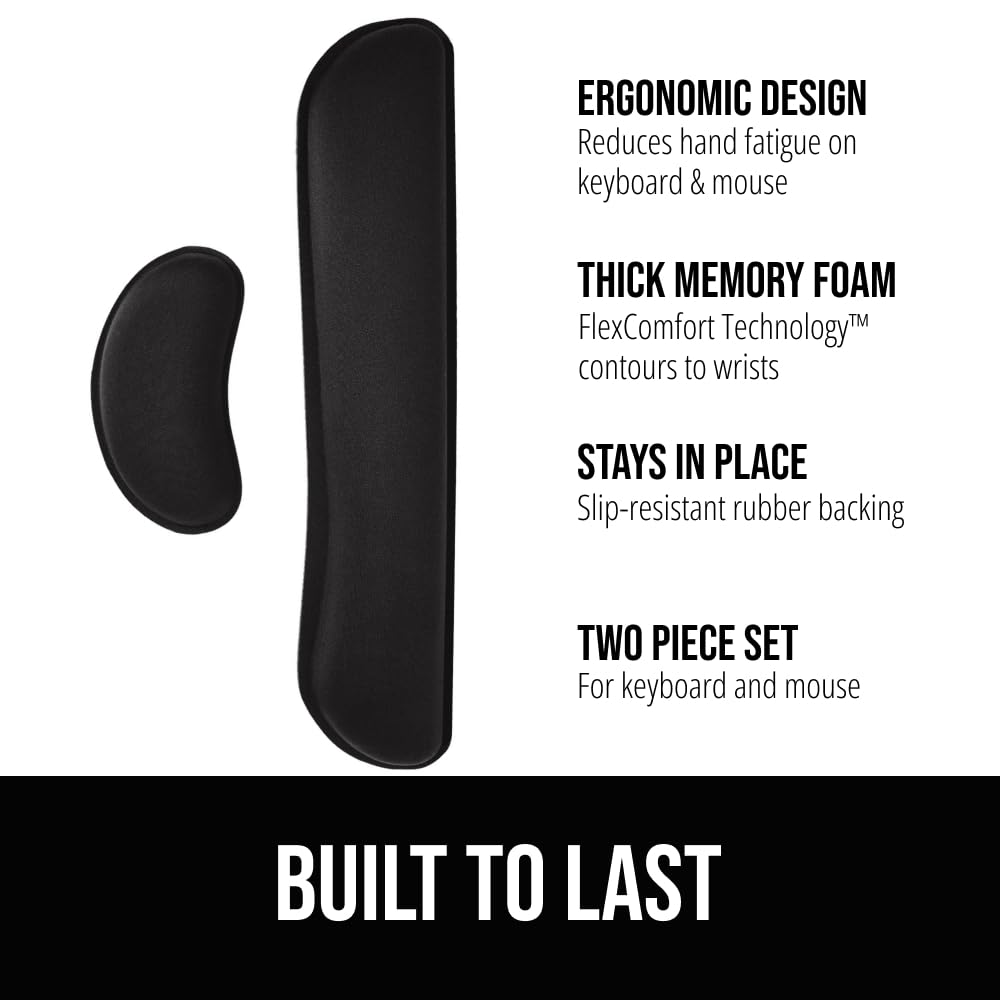 GORILLA GRIP Silky Memory Foam Wrist Rest for Computer Keyboard, Mouse, Ergonomic Design for Typing Pain Relief, Desk Pads Support Hand and Arm