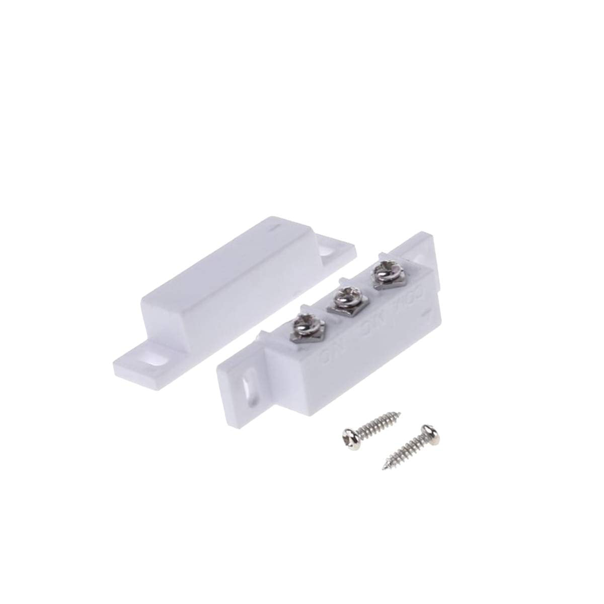 LYLGO 5 Count White Magnetic Door Switch, NO/NC, Wired, Screw-In, Remote Control, Ideal for Home & Company Windows/Doors, Alarm System Compatible