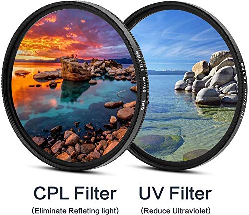 52mm Lens Filter Accessories Kit:UV CPL Adjustable ND Filter(ND2-ND400),Macro Close up Filter Set(+1,+2,+4,+10),Lens Hood,3 in 1 Grey Card for Canon