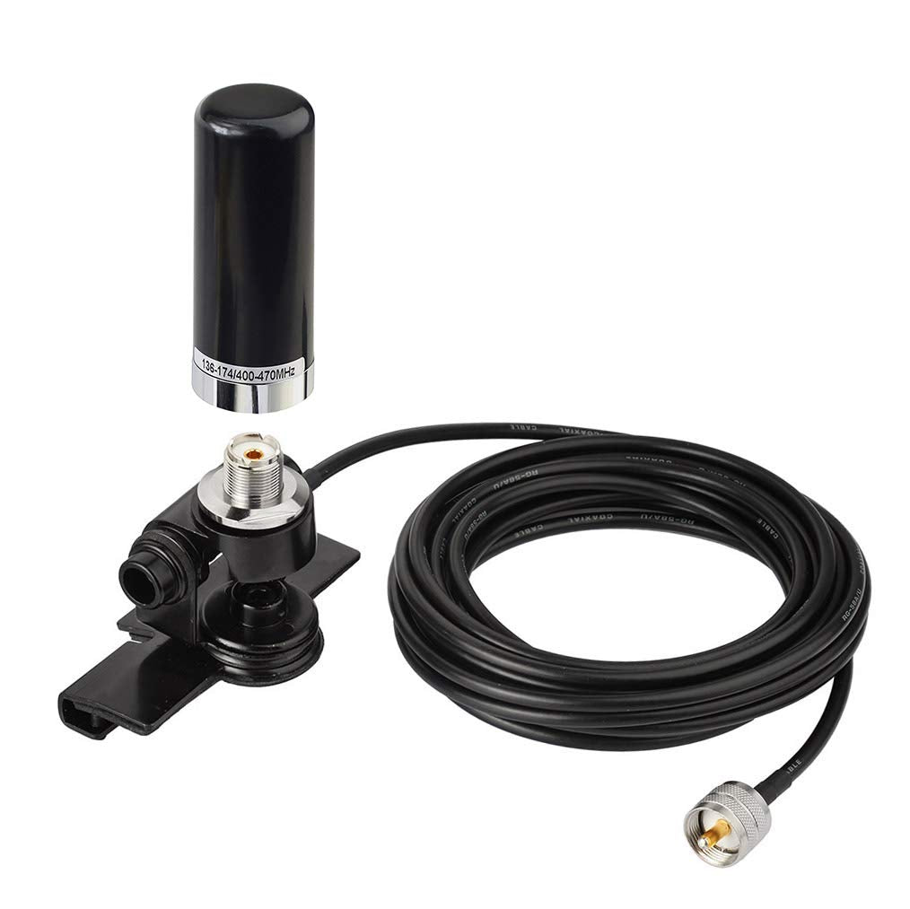 Bingfu Vehicle Ham Mobile Radio Antenna VHF UHF 136-174MHz 400-470MHz Car Truck Amateur Two Way Radio Low Profile Antenna with Lip Mount Fixed Bracket