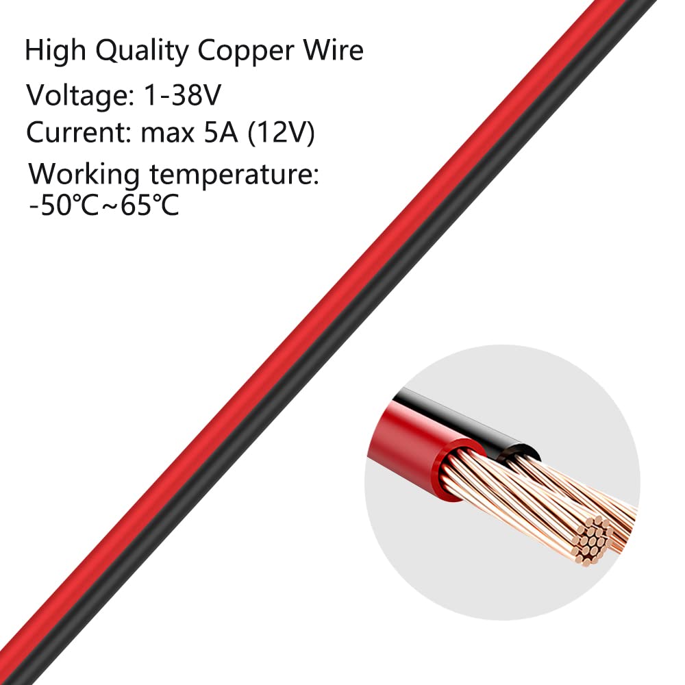 WMYCONGCONG 20 PCS DC Power Pigtail Cable Female Connector 2.1x5.5mm for CCTV Security Camera and Lighting Power
