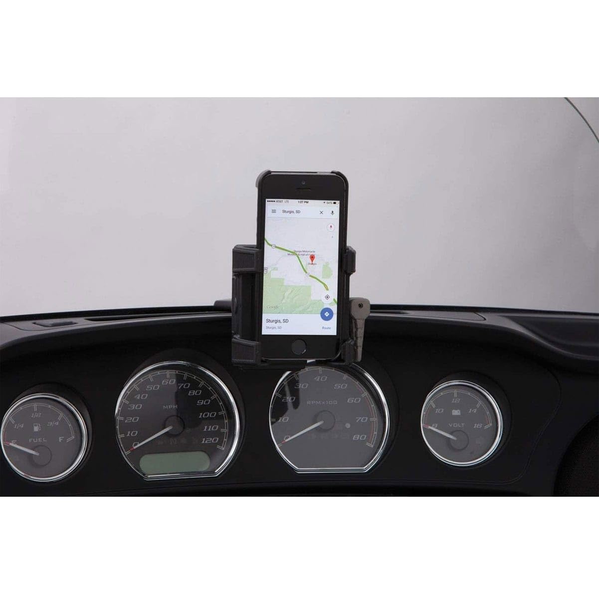 Ciro 50217 Smartphone/GPS Holder (Black Fairing Mount with Charger for 2014-2016 Flht/Flhx Touring Models)