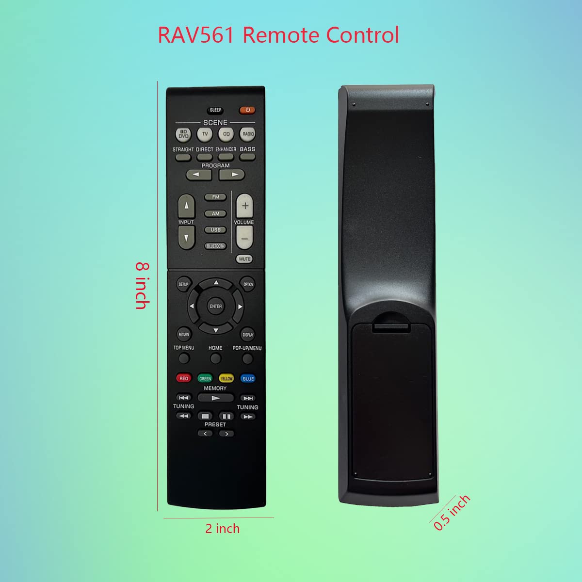 GHUST RAV561 ZZ43210 Replacement Remote Control Universal for Yamaha RX-V385 HTR-3072 YHT-4950U RAV552 ZW44660 HTR-2071 RX-V283 RAV531 RAV532 RAV533