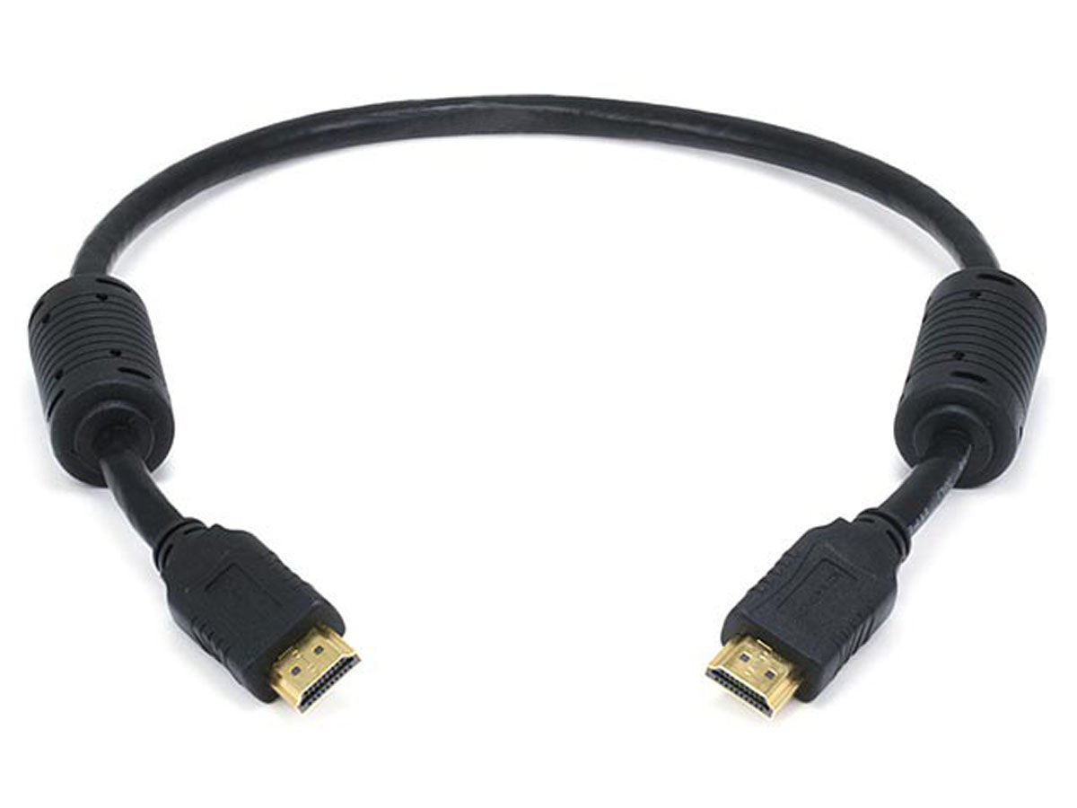 Monoprice 6079 1.5' 28AWG High Speed with Ethernet HDMI Cable with Ferrite Cores - Black