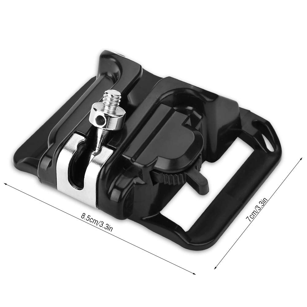 Acouto Belt Buckle for Camera, DSLR Camera Plastic + Metal Hanger 1/4in Screw Mount Quick Release Waist Belt Buckle Holder