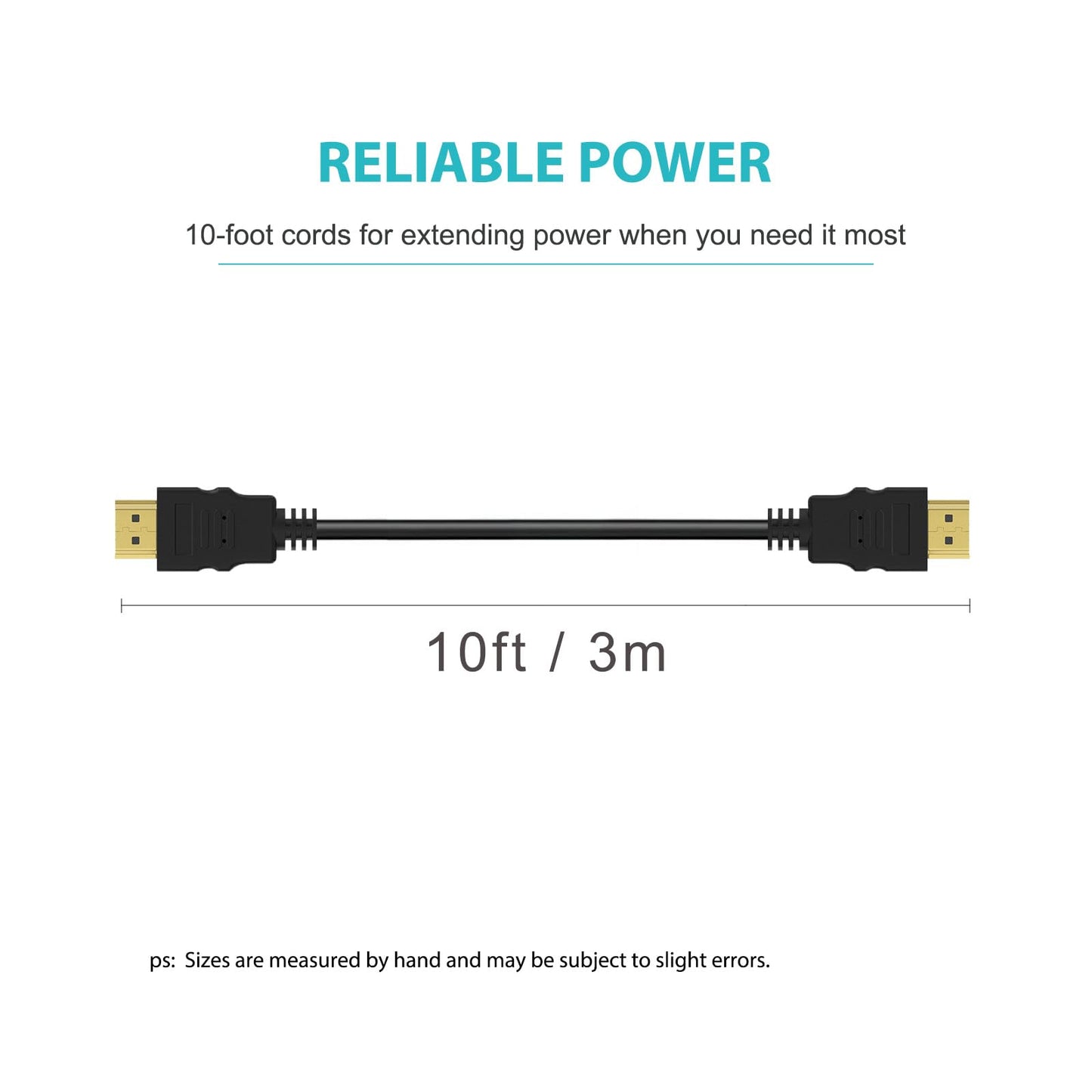 10Ft High Speed HDMI Cable 8K 10K 4K HDMI to HDMI Cord Fit for Samsung Smart TV, Sound bar, Sony PS5, PS4, Xbox One, LG, Fire TV, Monitor eARC/ARC