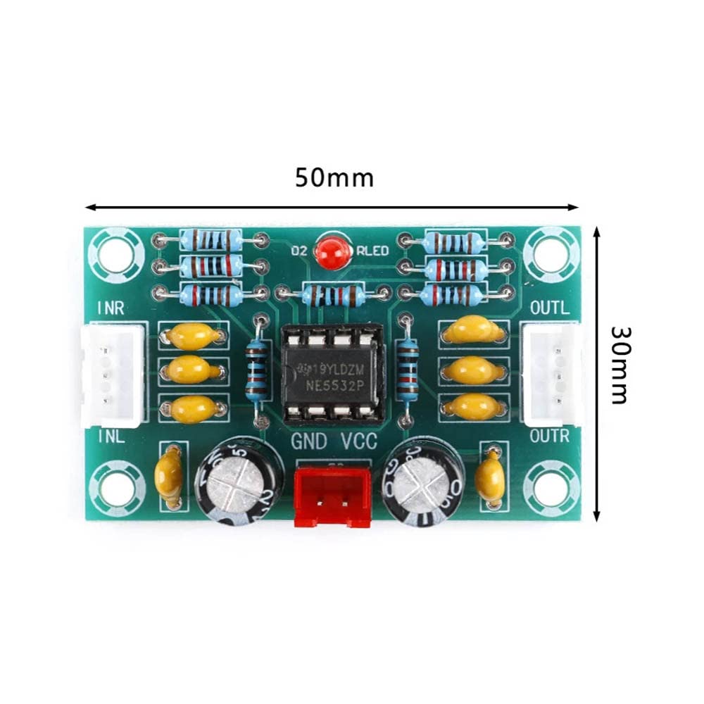 Rakstore 2pcs XH-A902 NE5532 Operational Pre-Amplifier Module Digital Audio Front Amplifier Board Preamplifier Tone Board 5 Times Rate Wide Voltage