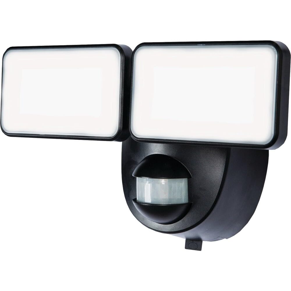 Globe Electric HZ-7161-BK Heathco Battery Powered Security Light, 180 Deg Sensing, 400 Lumens, Led Lamp, 120 Vac, 60 Hz, Black