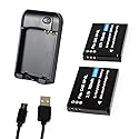KOQINVIZ NP-6L Battery Charger + 2 pcs Rechargeable 3.7V 700mAh Batteries - Digital Camera Battery for CAS. NP-6L with Travel Charger and USB Charging