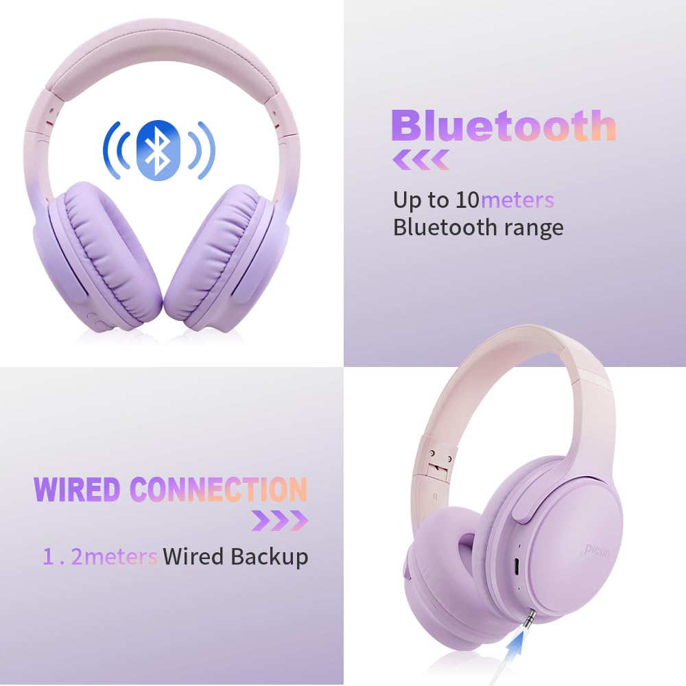SLuB Wireless Headphones Over Ear, Foldable Bluetooth Headset, HD Stereo Sound, Built-in HD Microphone, 30H Playtime, Suitable for Mobile Phones…