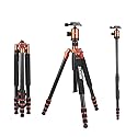 ZOMEI Heavy Duty Camera Tripod Travel Z818 Aluminium Alloy Monopod with 360 Panorama Ball Head Quick Release Plate(Orange)