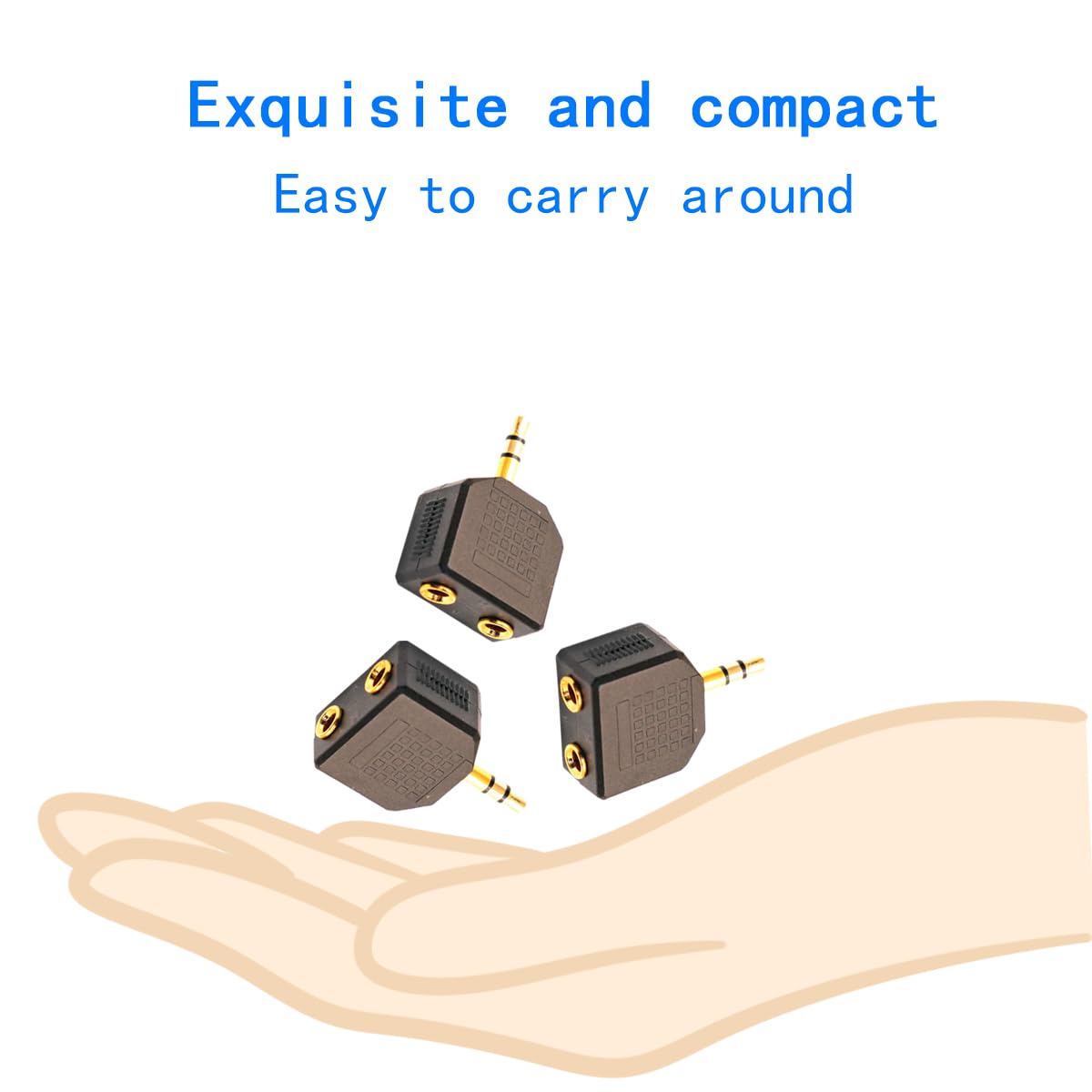 ZJKJHJY 3.5mm Audio Splitter Adapter, 1/8 inch Male to 2X Female Y-Connector, 3-Pack
