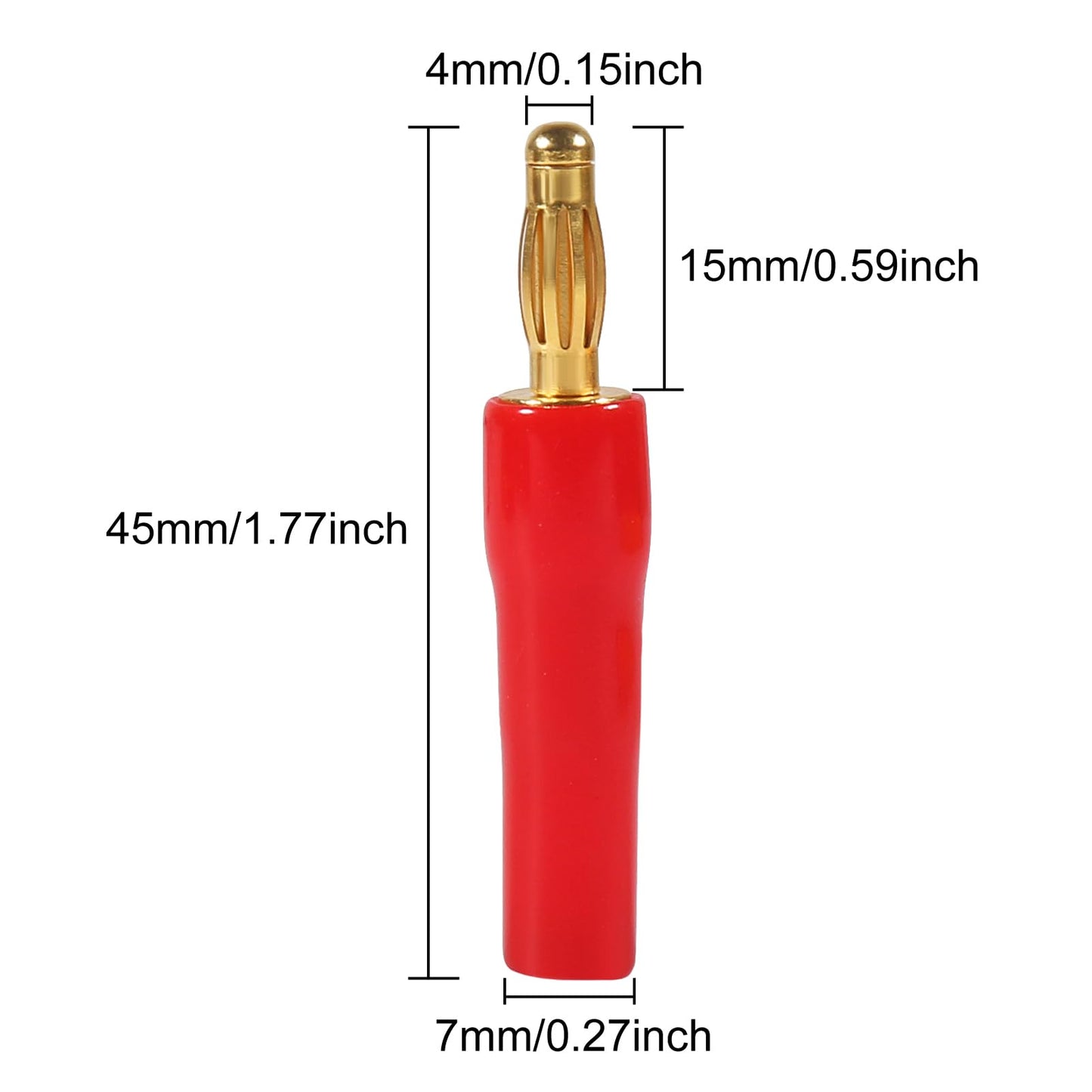 Diitao 10PCS Speaker Connector Banana Plugs 4mm Speaker Cable Connectors for Audio Video (5 Red +5 Black)
