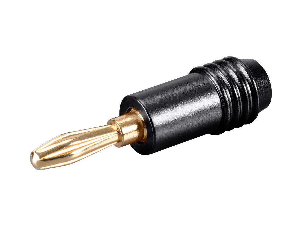 Monoprice Speaker Banana Plug - 2 Pair, 24k Gold Plated, Black/Red - Affinity Series