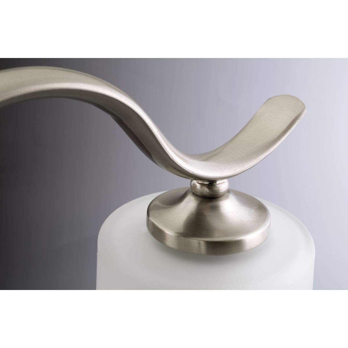 Progress Lighting P2018-09 Inspire Collection Etched Glass Traditional Bath Vanity Light, 1-Light, Brushed Nickel