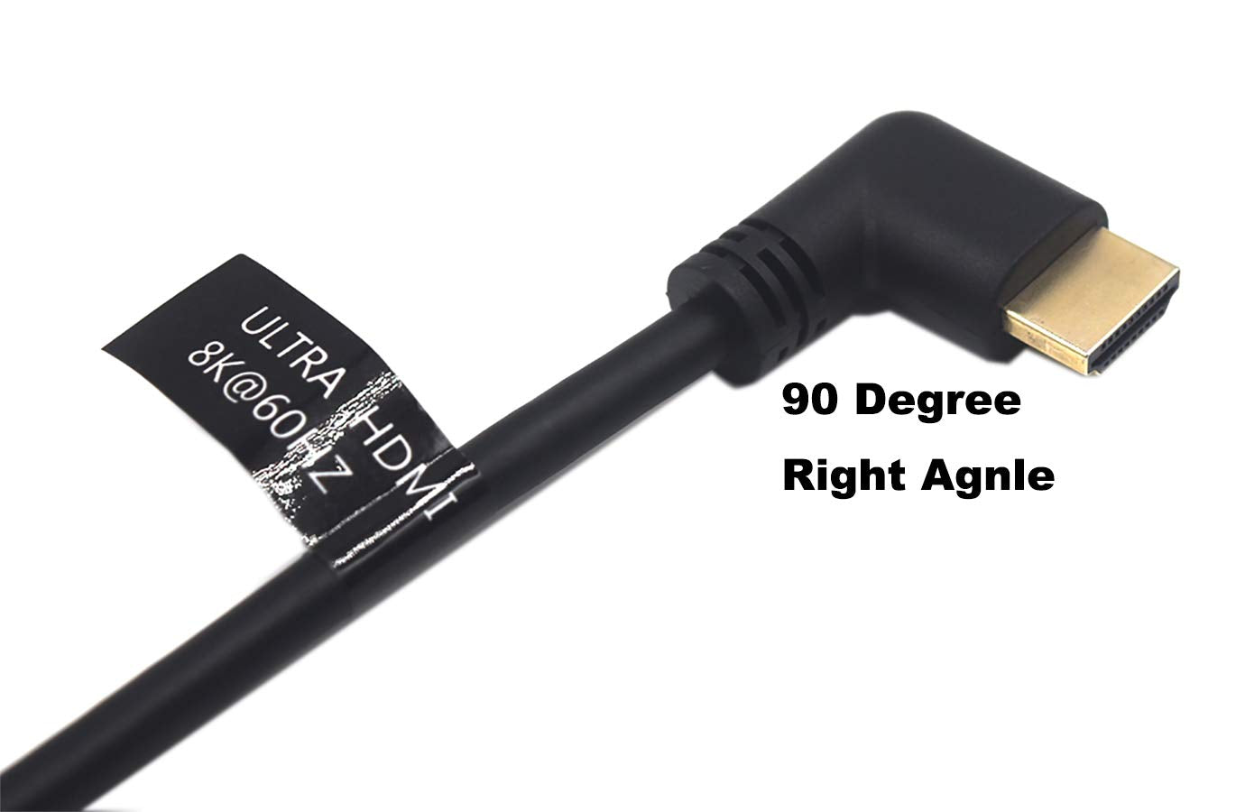 Kework 2 Feet 48Gbps HDMI 8K@60Hz Extension Ultra HD Cable, Straight Female to Right Angle Male HDMI 2.1 Extender High Speed Shield Cord for Xbox TV